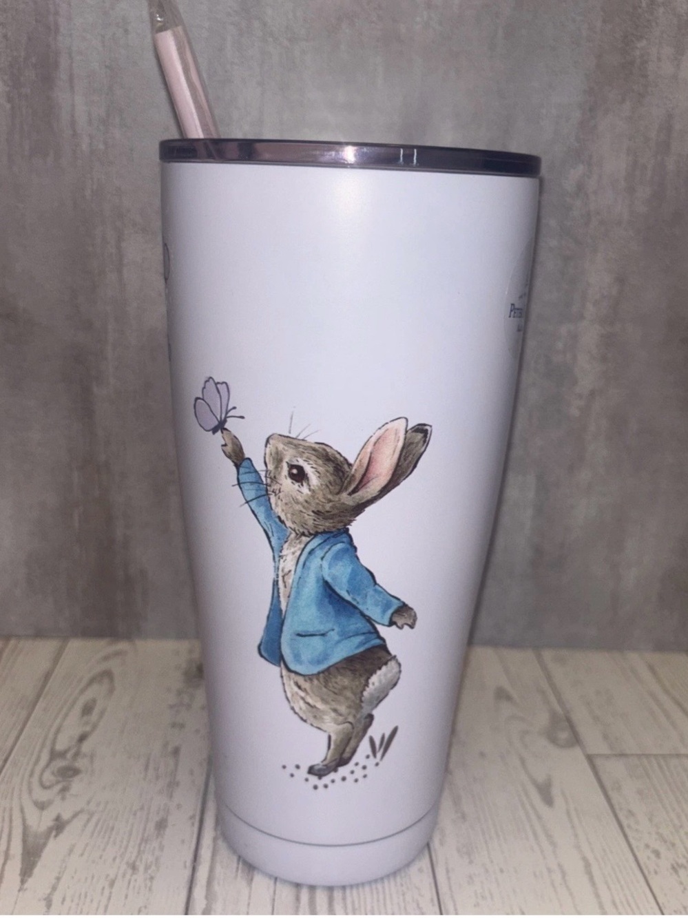 Brand New Beatrix Potter Peter Rabbit Stainless Steel Tumbler Cup w lid 40oz HTF